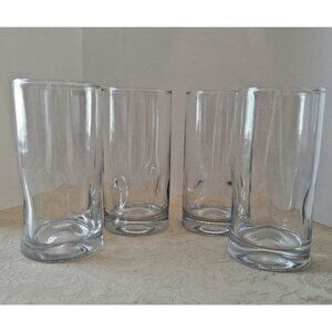 Crystal Tumblers Glass  Clear Thumbprint Easy Grip 6"X3"